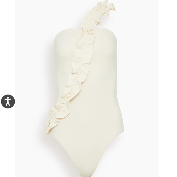 NWT ULLA JOHNSON Capri Maillot One Piece Swimsuit Cowrie Cream - Picture 4 of 7